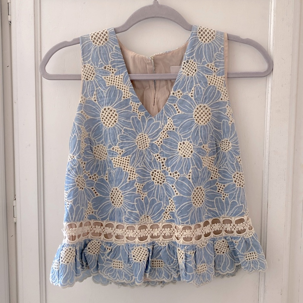Adelyn Rae sky blue cotton top